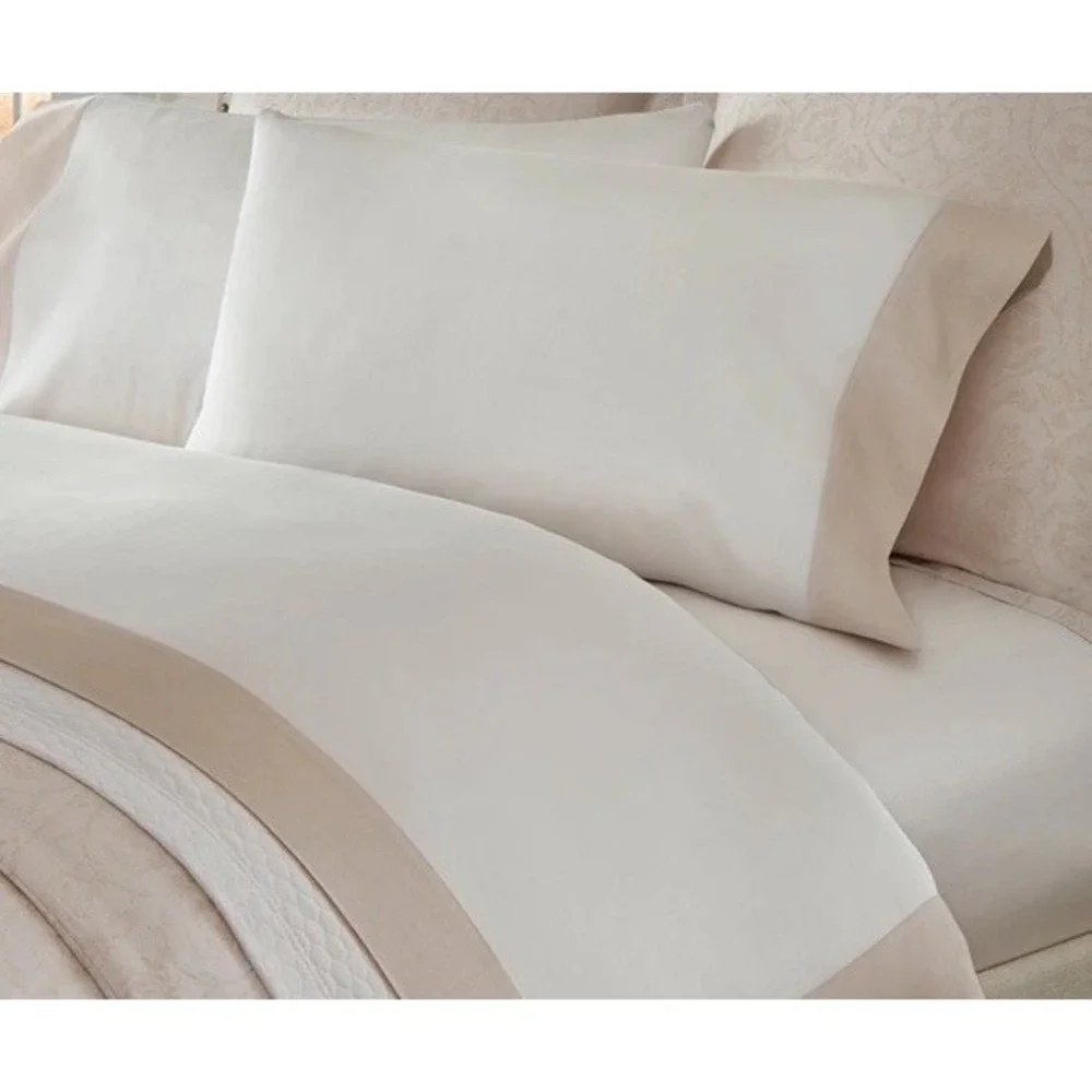 SFERRA Luxury Larro 2600‎ Beige Standard Pillowcase Set of Two 22x33